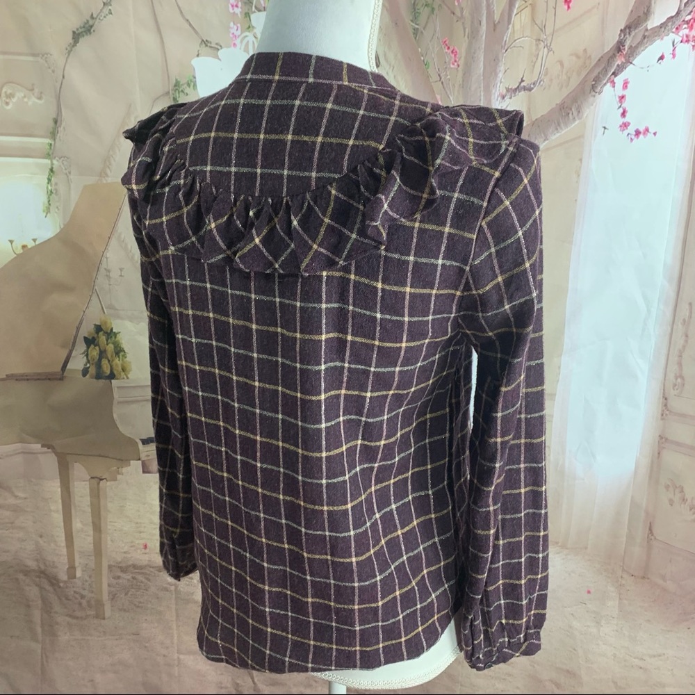 Madewell Plaid Ruffle-Front Top - Picture 10 of 13